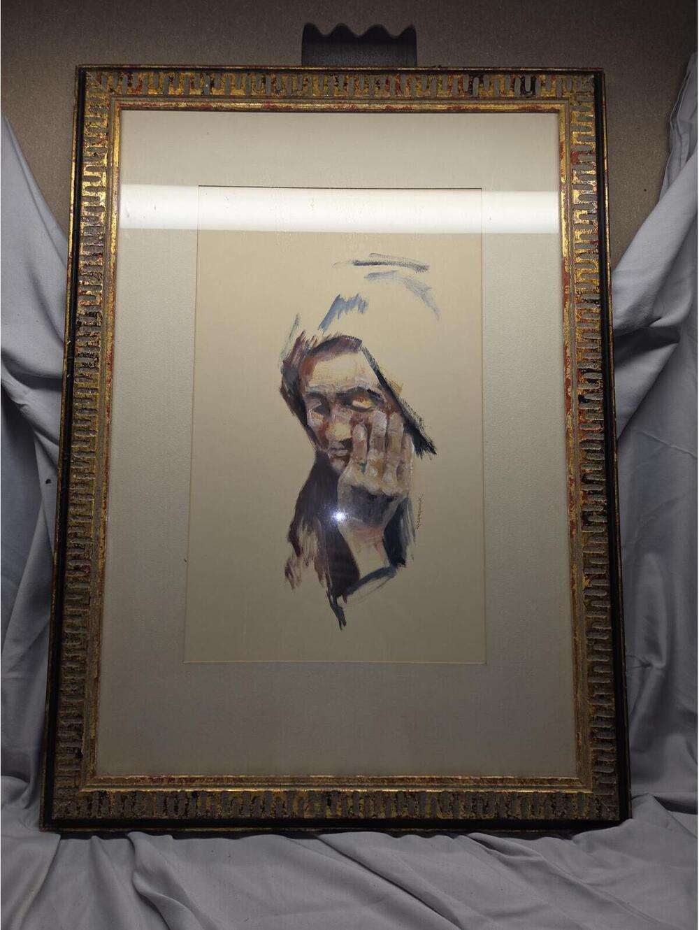 Mimi Kasprowick "Despair" Framed Signed Figurative Portrait Painting